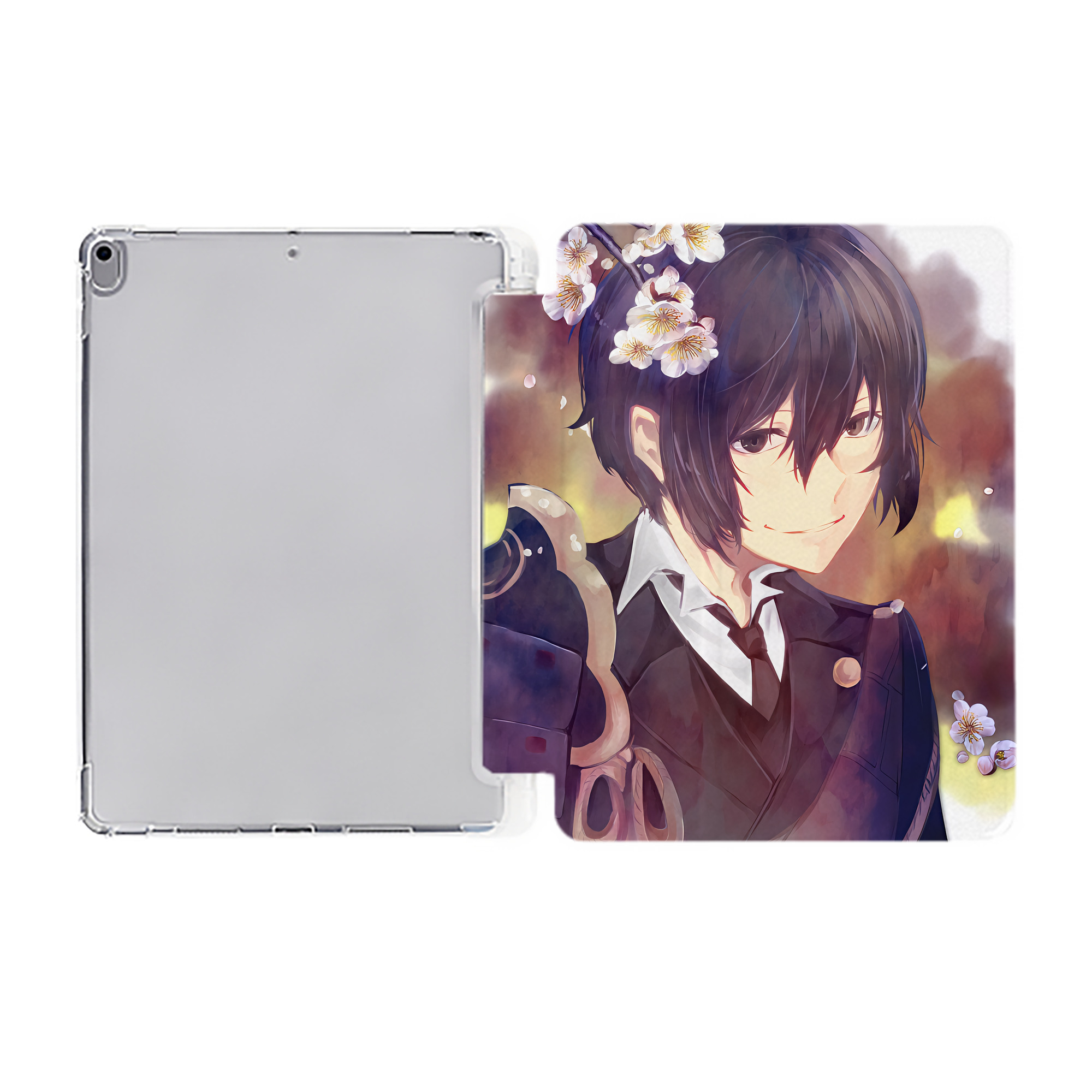 （画像用） 文豪ストレイドッグス Bungo Stray Dogs IPad ケース ペン収納付き 三つ折りスタンド PUレザー×シリコン 対応機種9.5/10.5/10.9インチ